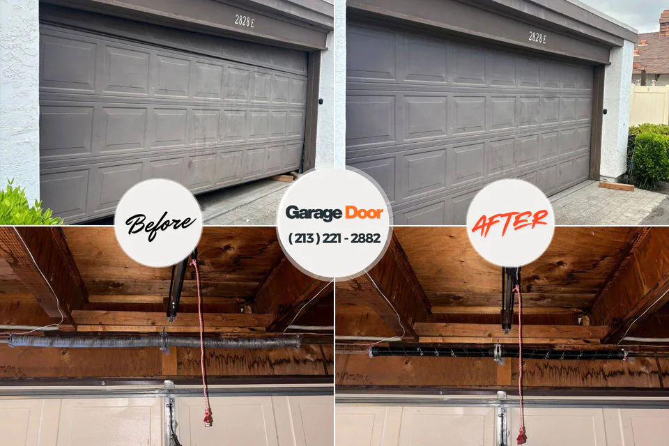 Before and after: garage door repair Glendale Heights, IL